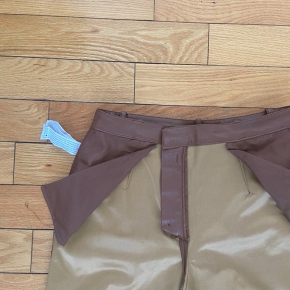 Brown Faux Leather Pants - Picture 4 of 10
